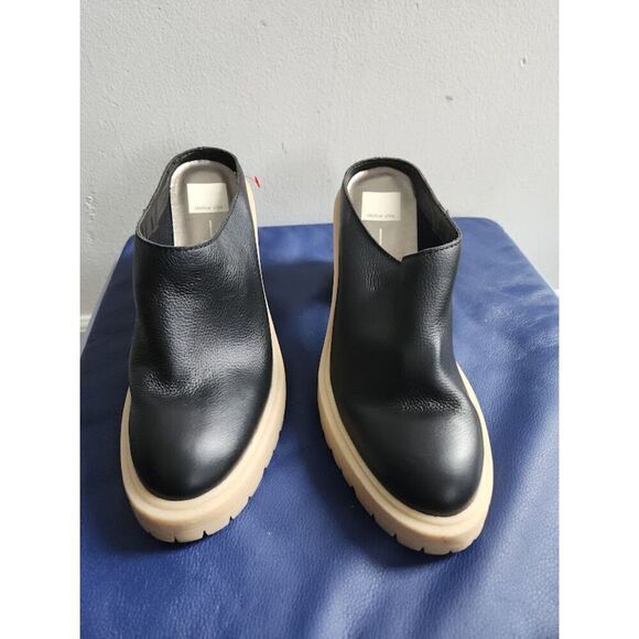 Dolce Vita Carry Black 100% Suede Leather Chuncky 4" Heel Mules Shoes size 9 - Picture 9 of 10